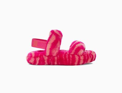 UGG Oh Yeah Zebra Big Kids Slippers Rose - AU 527AV
